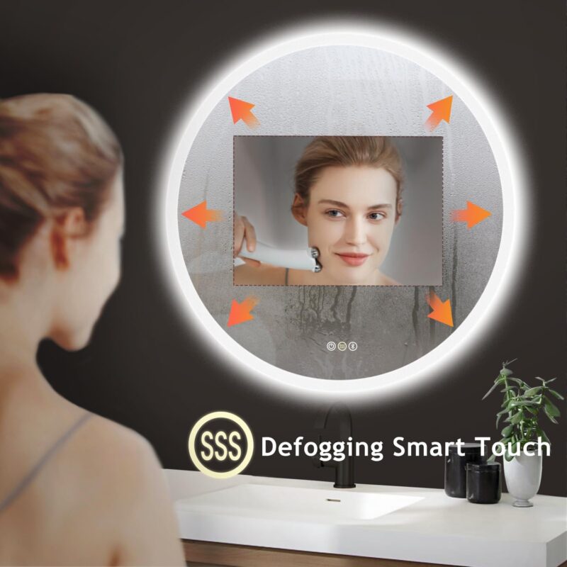 32'' LED Round LED Bathroom Mirror with Lights - Image 4