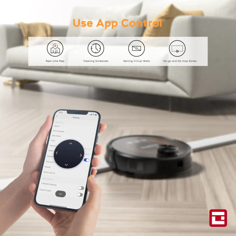 Geek Smart L8 Robot Vacuum Cleaner and Mop, LDS Navigation, Wi-Fi Connected APP, Selective Room Cleaning,MAX 2700 PA Suction, Ideal for Pets and Larger Home - Image 3