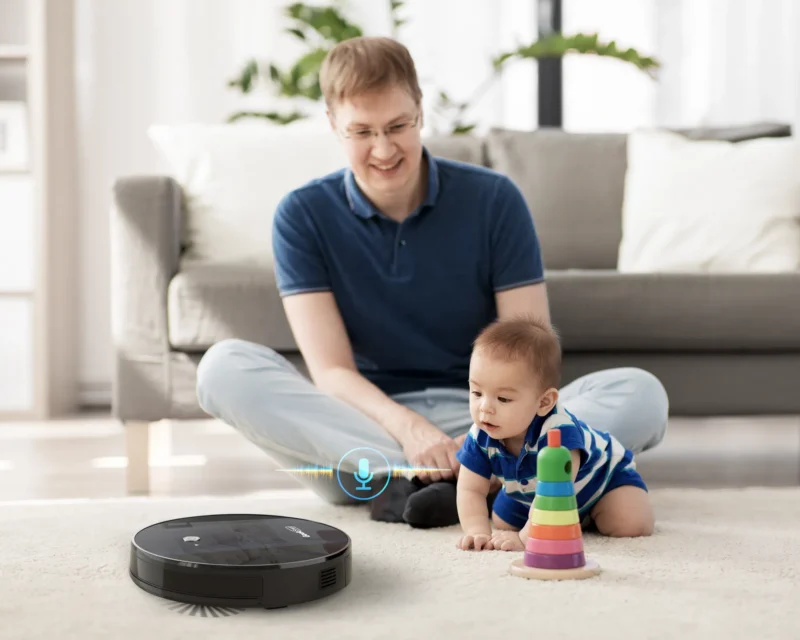 Geek Smart Robot Vacuum Cleaner G6, Ultra-Thin, 1800Pa Strong Suction, Automatic Self-Charging, Wi-Fi Connectivity, App Control, Custom Cleaning, 100mins Run Time - Image 4