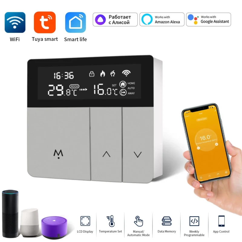 WiFi Smart Thermostat APP Remote Alexa Alice Home Temperature Controller 11V 220V Electric Heating Smart Life - Image 2